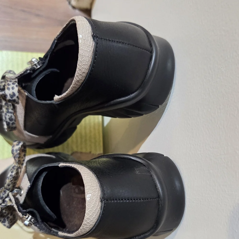 Women's Elios Beije Lizard With Black Leather & Cheetah Laces, Size 7 - Picture 9 of 16